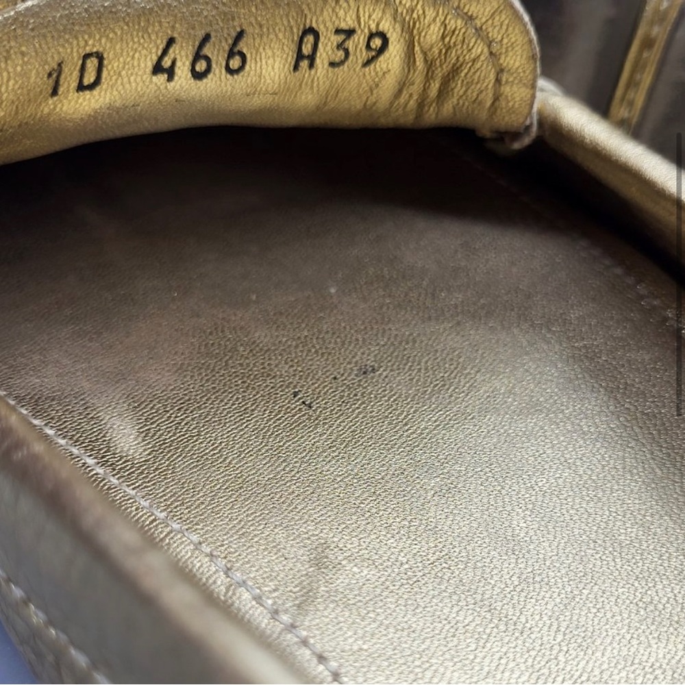 Prada Gold leather Logo driving loafers authentic - Picture 2 of 10
